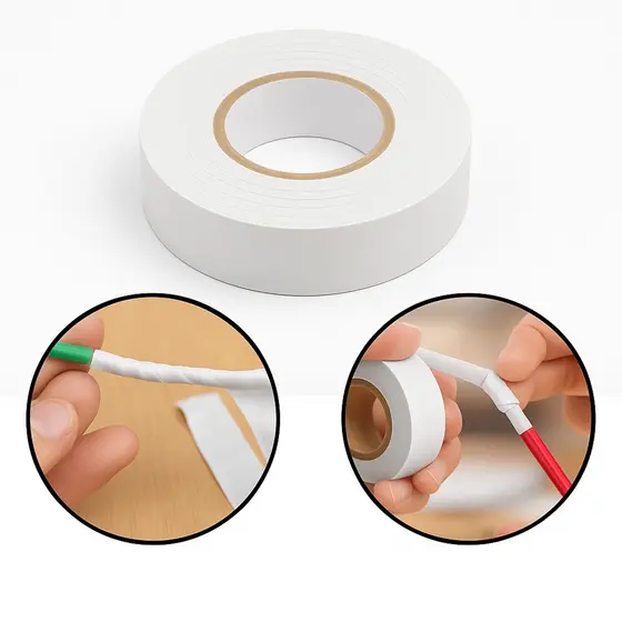 Fita Isolante Antichama Branco 19mm x 10m Segurança e Resistência para Instalações Elétricas 600V 80°C