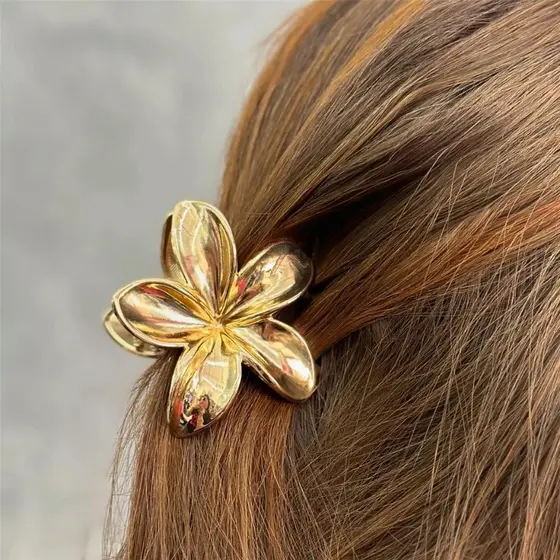 Kit 2 Presilhas Acessórios de Cabelo Presilhas Flor Dourado Prata Feminino Menina Presente Cabelo