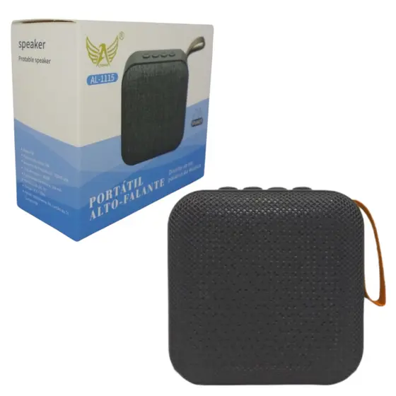Caixa de Som Portátil Bluetooth Alça de Mão Potente Som Alto Preta