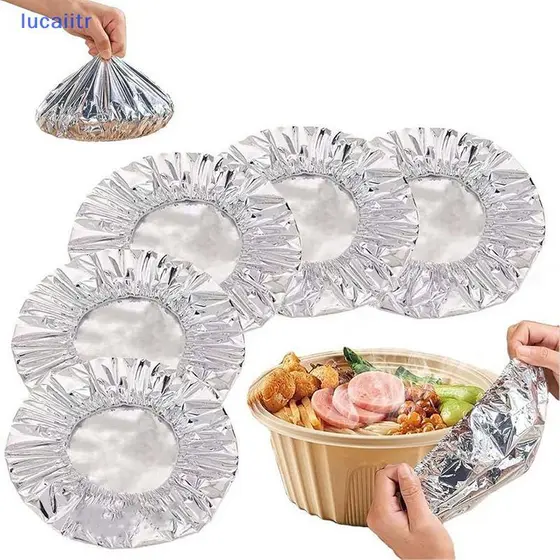 lucaiitr 20/100PCS Capas De Isolamento De Folha De Alumínio Repetíveis-Alimentos De Cozinha Ecológicas Para Armazenament