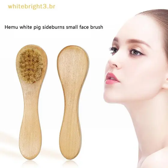 W-Beauty 1pc Escova De Rosto Natural Cerdas Esfoliantes Escovas De Madeira Mulher Homem Cuidados Com A Pele Corpo Seco M