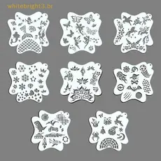W-Beauty Stencils Para Pintura Corporal Selos De Arte Facial Tatuagens Temporárias Estênceis Reutilizáveis De Plástico .