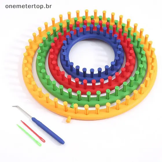 onemetertop Retângulo Redondo Tricô Tear Kit De Tecelagem 60-100 Peças Ferramenta De Trança Artesanal BR