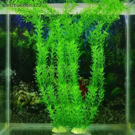 [Shnzd] 12 " Grama De Água Longa Planta Artificial Ornamento De Plástico Decoração De Aquário De Tanque De Peixes EMKK