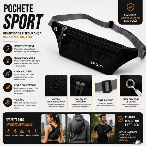 Pochete Cinto para Celular com Porta Chave para Academia e corrida