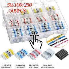 YCBR 50 Unidades De Manga De Solda Termo Retrátil À Prova D'água Kit De Tubo Conector De Emenda De Fio De Vedação .