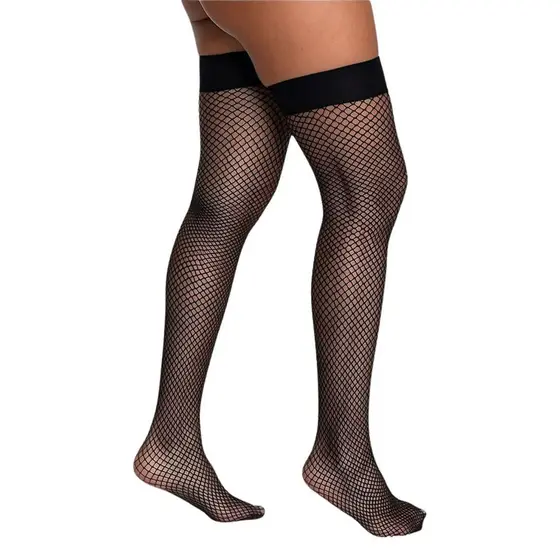 Meia 7/8 Arrastão Preta Feminina Punho Social Alta Elasticidade Tamanho Único Perrutextil