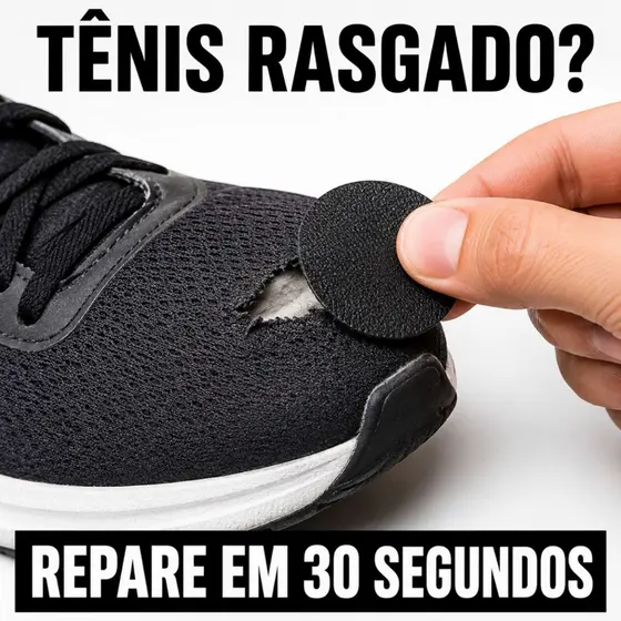 Remendo Tênis Rasgado Reparo Autocolante para Tênis e Sapato Adesivo Rápido de Alta Resistência c/ 6