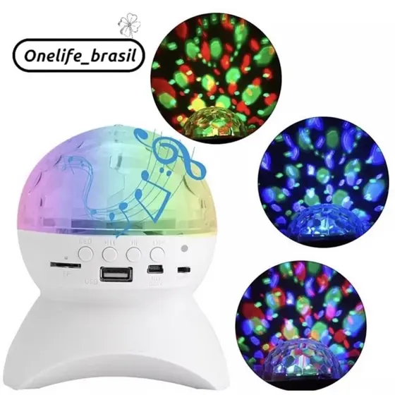 Globo iluminação giratório bluetooth alto-falante
