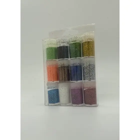 Glitter - Purpurina Para Artesanato - Kit C/ 12 Potes