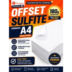 Papel Offset Sulfite 180g Branco Ótima Qualidade A4