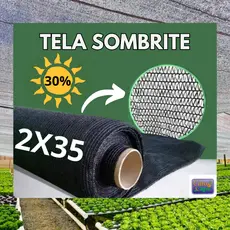 Tela Sombrite Preta 30% - 2x35 metros.