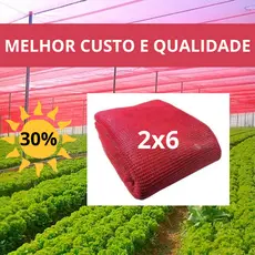 Tela Sombrite Vermelha 30% - 2x6 metros.