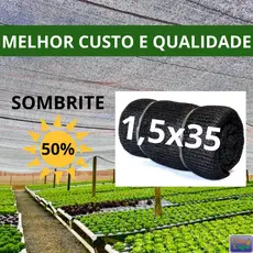 Tela Sombrite Preta 50% - 1,50x35 metros.