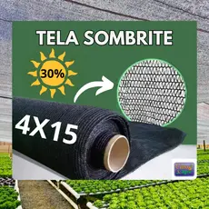Tela sombrite Preta 30% - 4x15 metros.