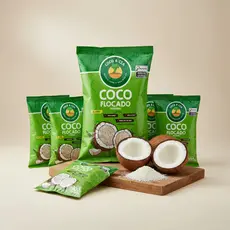 Coco Ralado Flocado Integral S/ Adição Açúcar 100g - Kit 5 Unidades