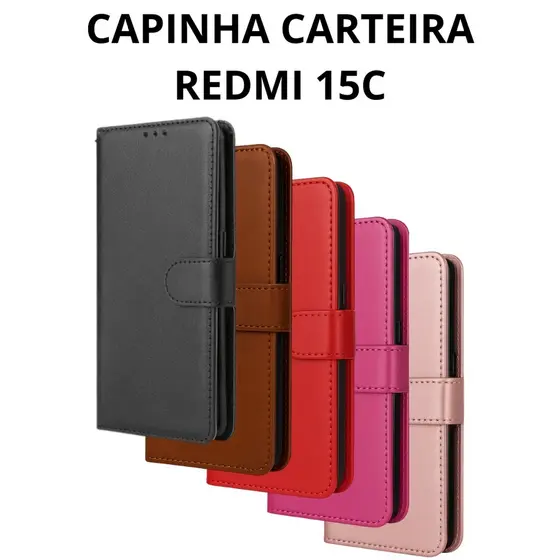 Capa Capinha Carteira Para Xiaomi Redmi 15C Várias Cores
