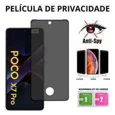 Película de Privacidade Xiaomi Poco X7 PRO Com Furo Para Biometria