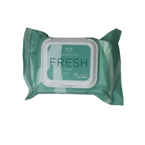 Lencinho umidecido jasmyne fresh fragancia chá verde acalma pele e remove a maquiagem