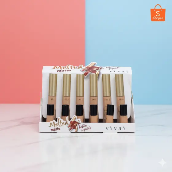 Box 24 Batom Líquido Vivai Melted Atacado Kit Revenda Matte Longa Duração Cores