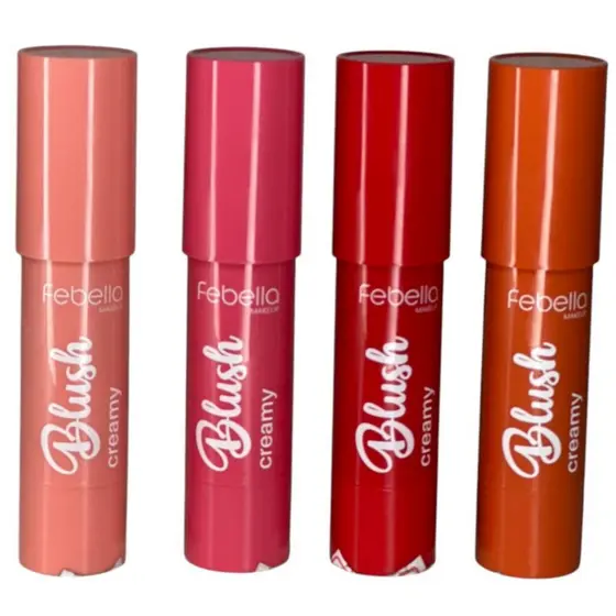 Blush Bastão Febella 2 em 1 – Alta Pigmentação e Textura Cremosa