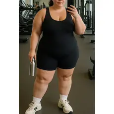 Macaquinho Fitness Feminino Suplex Slim Plus Academia Yoga Corrida Pilates Caminhada