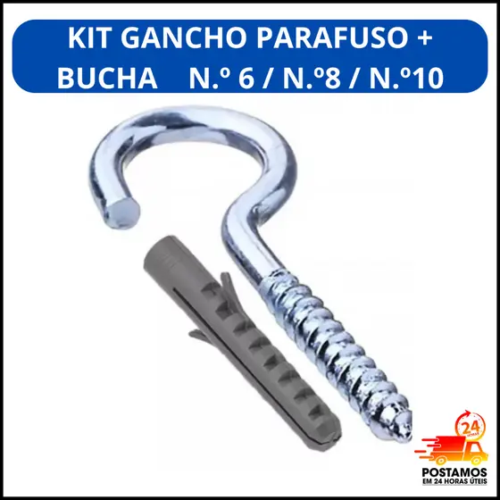 Escolha Pacote de Gancho Parafuso entre : Bucha 6MM 8MM 10MM  S-6  S-8  S10