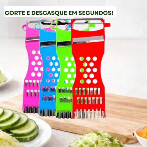 Descascador Fatiador Ralador Cortador Manual De Legumes Cenoura Prático
