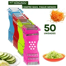 Kit Descascador 50, 20 ou 15 Unidades Rala, Fatia e Descasca Ideal para Revenda, Cozinhas