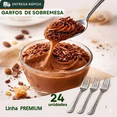 Conjunto 24 | 12 |36 Garfos Sobremesa Elegante Aço Inox Casa Enxoval Restaurante Buffet