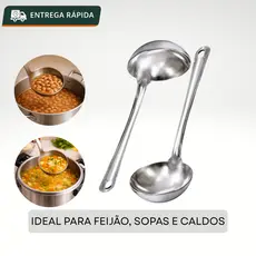 Concha Funda Para Panela Em aço Inox Resistente Ideal Feijão Sopas Caldos Cozinha Dia a Dia