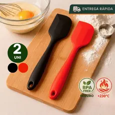 Espátula Reta Pão Duro Silicone 27cm Resistente Calor Cozinha Não Risca Panelas
