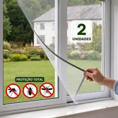 Tela Mosquiteira Para Janela 1,3x1,5m Ajustável Com Velcro Anti Mosquito Pernilongo Fácil Instalar