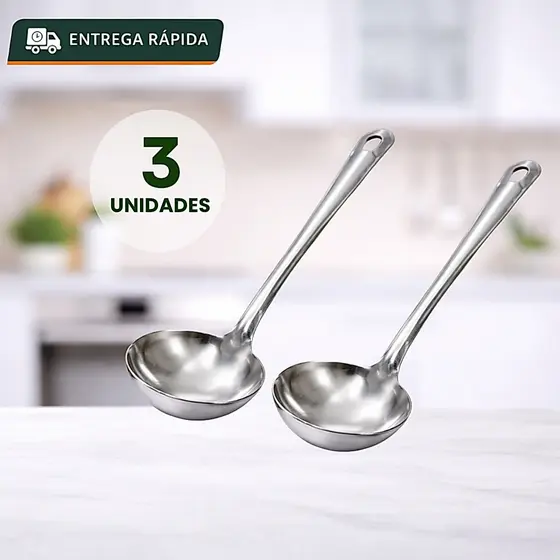 Concha De Feijão Sopas Caldos Inox Resistente Utensílios De Cozinha