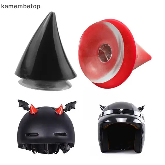 TOP 2 Pcs Capacete De Motocicleta Bonito Canto Chifre De Borracha Decoração Motocross Rosto Cheio Fora Da Estrada Moto A