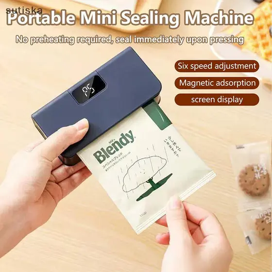 sutiska Mini Selador De Sacos Plásticos 2 Em 1 , Máquina Seladora De Saco De Calor Portátil , Paage , Seis Tela De Energ