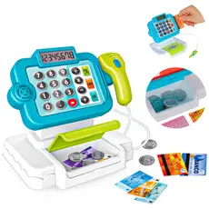 Caixa Registradora Mercadinho Infantil Calculadora Funcional Scanner Com Som E Luz - Dm Toys
