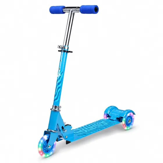 Patinete Azul Unitoys Masculino Infantil Dobrável Com Altura Ajustável Até 50 Kg