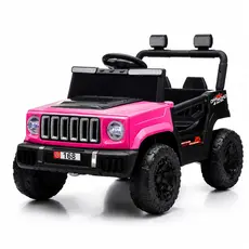Carro Jipe Force Kids Elétrico Infantil 12V Rosa Controle Remoto Portas Com Abertura Cinto Frente Ré
