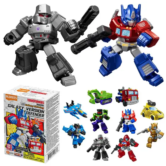 Boneco Transformers Defender Figura De Ação Montável Surpresa Hasbro Blokees Colecionável