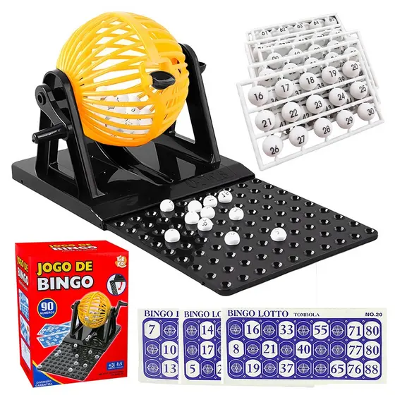 Jogo De Bingo Clássico De Mesa Com Globo Giratório 36 Cartelas E 90 Bolinhas Numeradas - For Kids