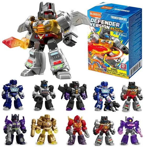 Boneco Transformers Defender Figura De Ação Montável Surpresa Hasbro Blokees Colecionável
