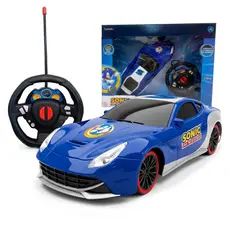 Carro De Controle Remoto Sonic Auto Racing Esportivo Azul Para Meninos E Meninas - Candide
