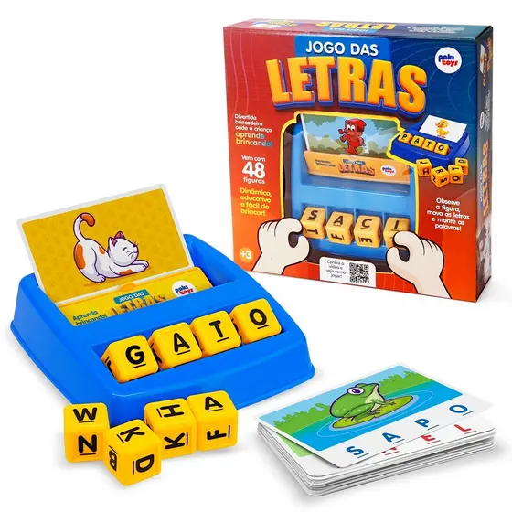 Jogo De Criar Palavras Com Dados E Cartas Brinquedo Pedagógico Para Crianças