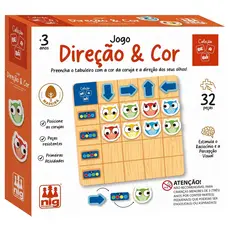 Direção E Cor Jogo Infantil Educativo Em Madeira 32 Peças - Nig Brinquedos