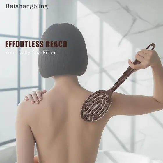 Bsbl 1 Peça Escova De Massagem Corporal 2 Em 1 Cabo Longo Ba Purificador Natural Cerdas De Coco Banho Seca E Úmida BL