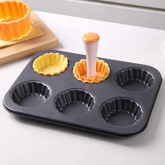 Bsbl Tart Conchas Molde Conjunto Pastelaria Calcadeira Plástico Mini Tamper Redondo Tartlet Tarts Shell Maker Ferramenta