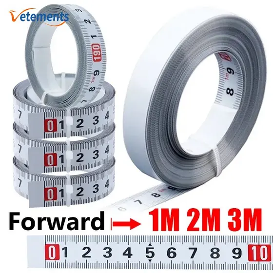1-3M Régua Auto-Adesiva À Prova De Ferrugem/De Medição De Metal De Aço Carbono Cortável/Ferramentas Doméstica