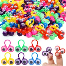 Cores Aleatórias Fantoches Criativos De Dedo De Olho De Peruca Anéis Googly Eyeball Ring Party Brinquedos Favoritos Para Crianças