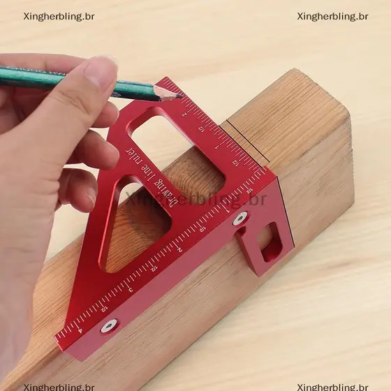 Régua Triangular De Esquadria De Liga De Alumínio De Precisão XBBR 45 °/90 Transferidor Quadrado Para Carpintaria 3D Fer